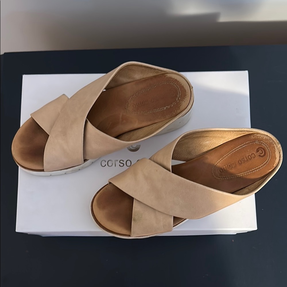 Corso Como Women's Cream Slide Sandals - Picture 2 of 6